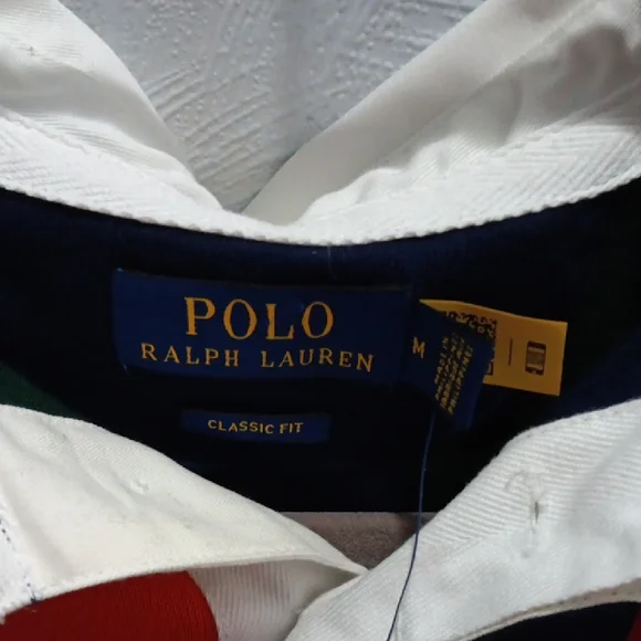 Polo by Ralph Lauren Orange and Blue Striped Shirt - Picture 7 of 7